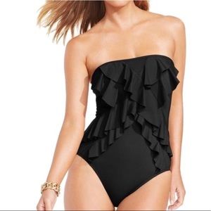 Michael Kors One Piece Ruffle Bathing Suit